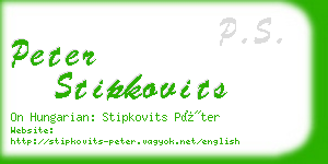 peter stipkovits business card